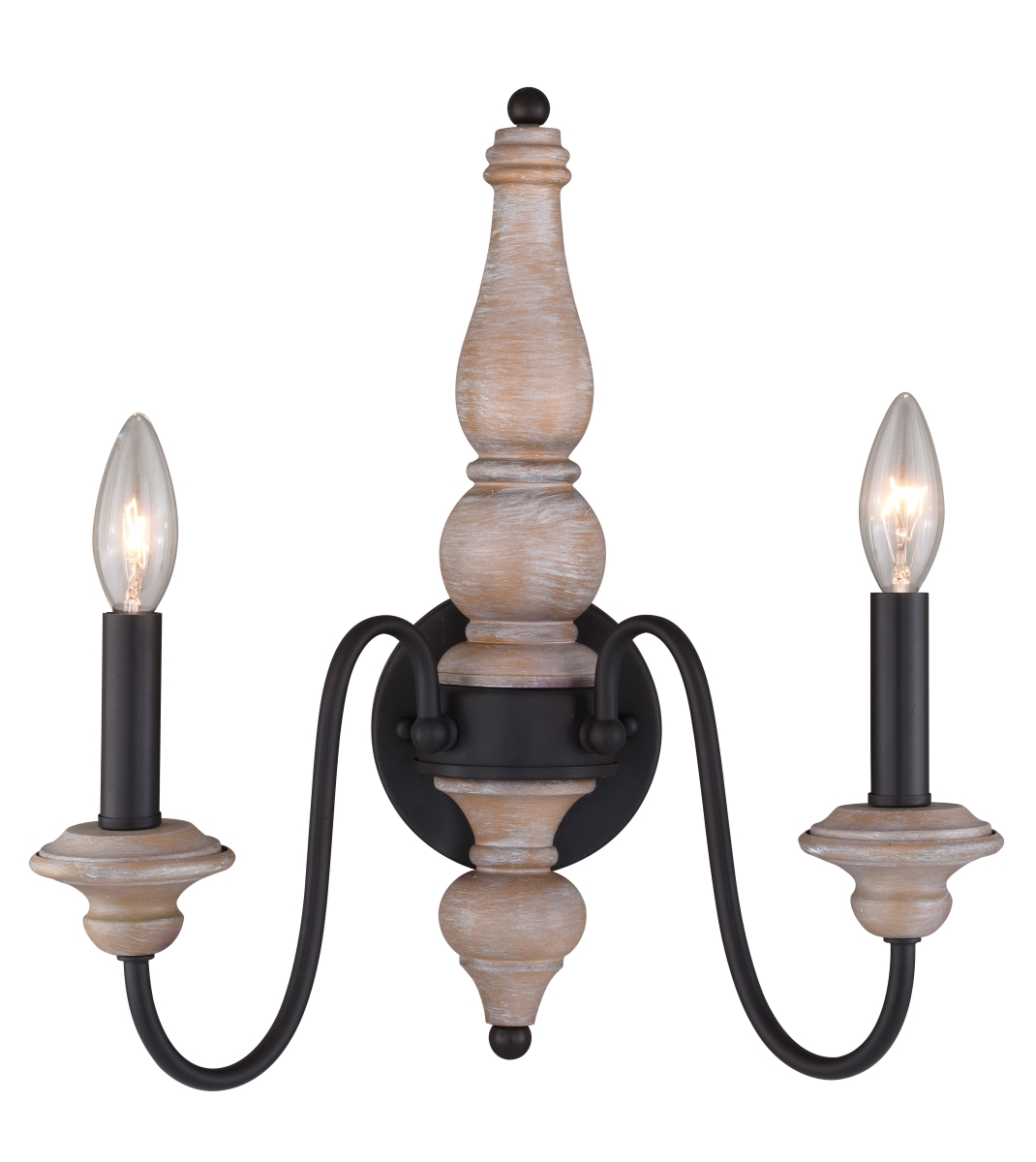 W0335 Georgetown 2 Light Wall Sconce Vintage, Ash With Oil Burnished Bronze