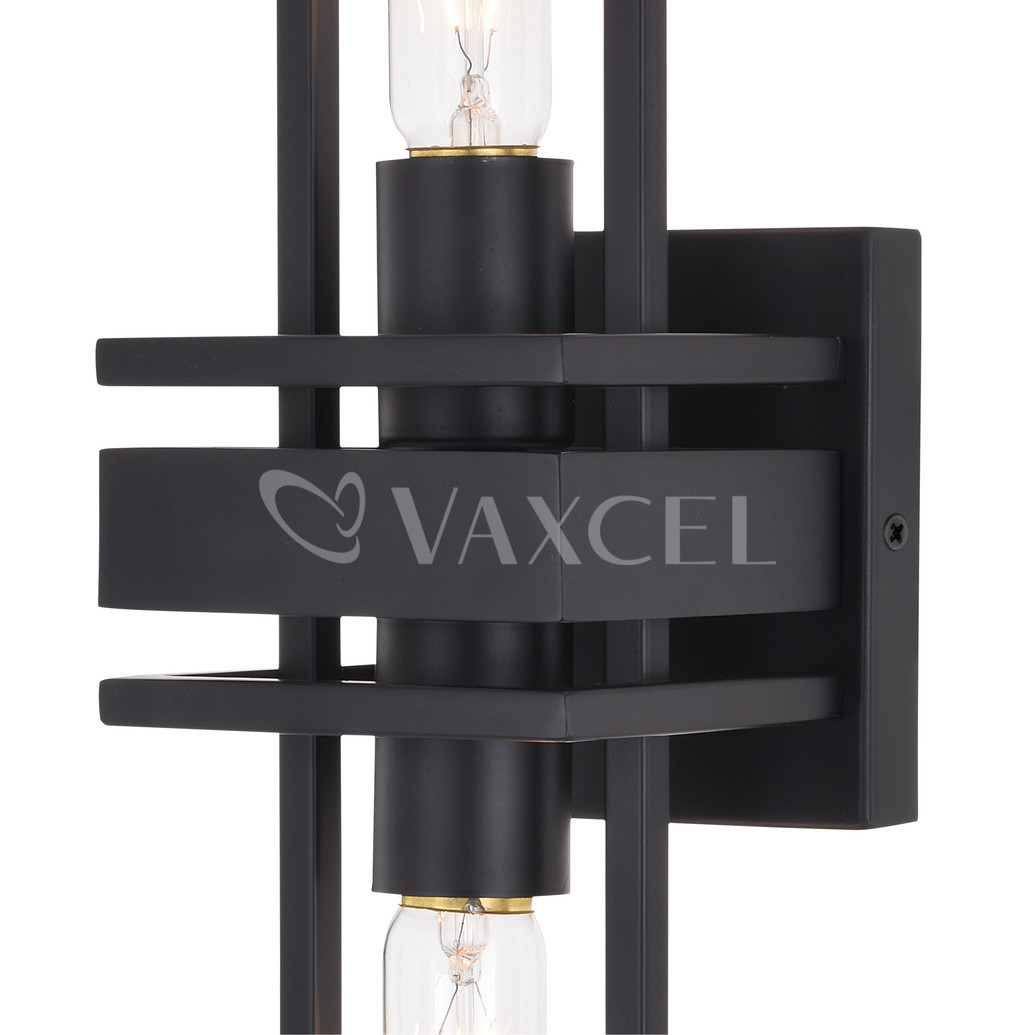 Picture of Vaxcel International W0347 Marquis 2 Light Wall Light, Matte Black