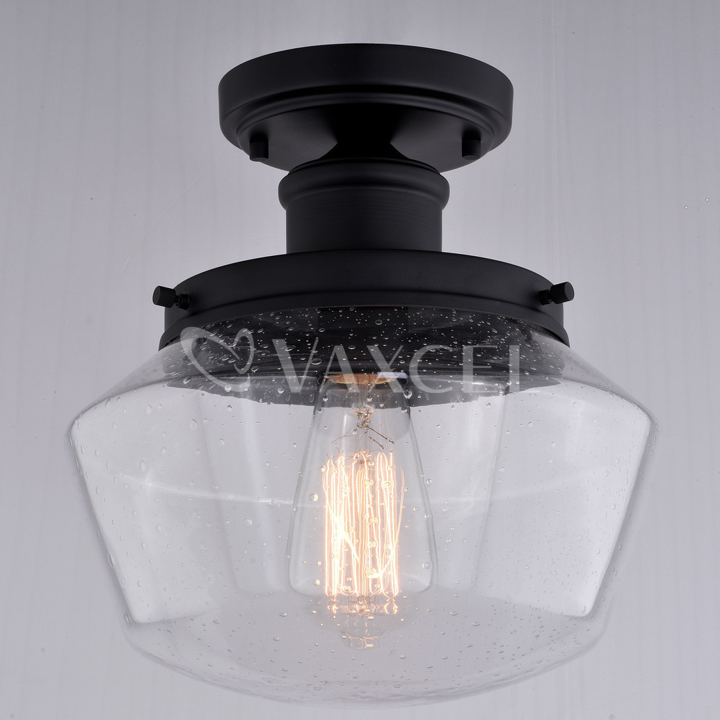 Picture of Vaxcel International T0546 10 in. Collins Outdoor Flush Mount, Matte Black