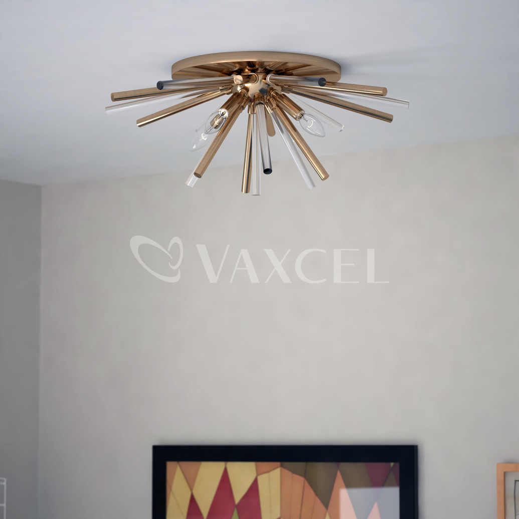 Picture of Vaxcel International C0250 22.5 in. Aria 4 Light Flush Mount, Natural Brass
