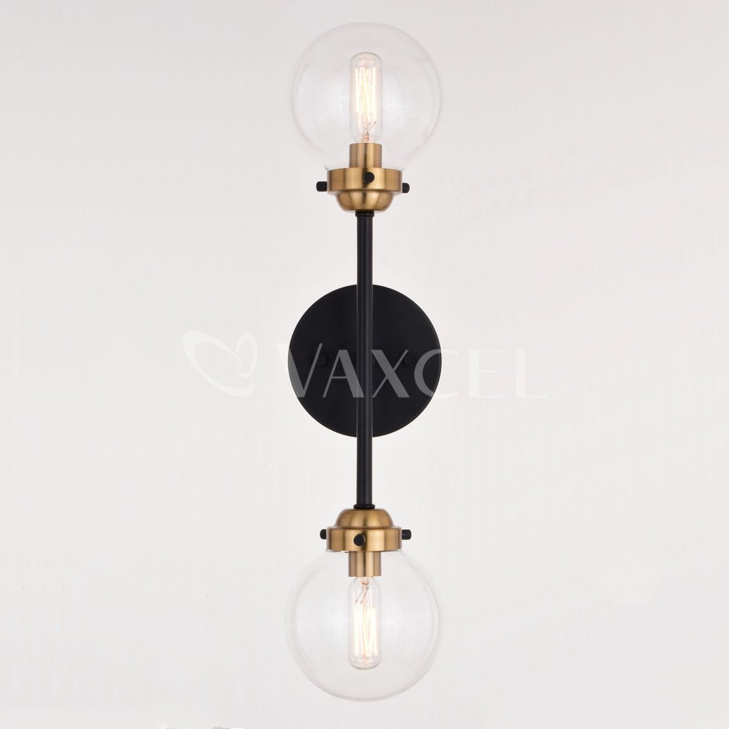 Picture of Vaxcel International W0396 Orbit 2 Light Wall Light&#44; Oil Rubbed Bronze & Muted Brass