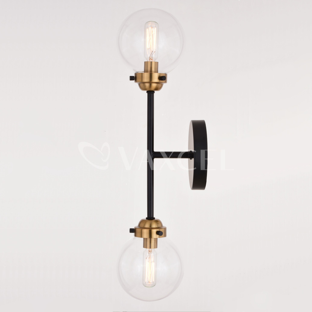 Picture of Vaxcel International W0396 Orbit 2 Light Wall Light&#44; Oil Rubbed Bronze & Muted Brass
