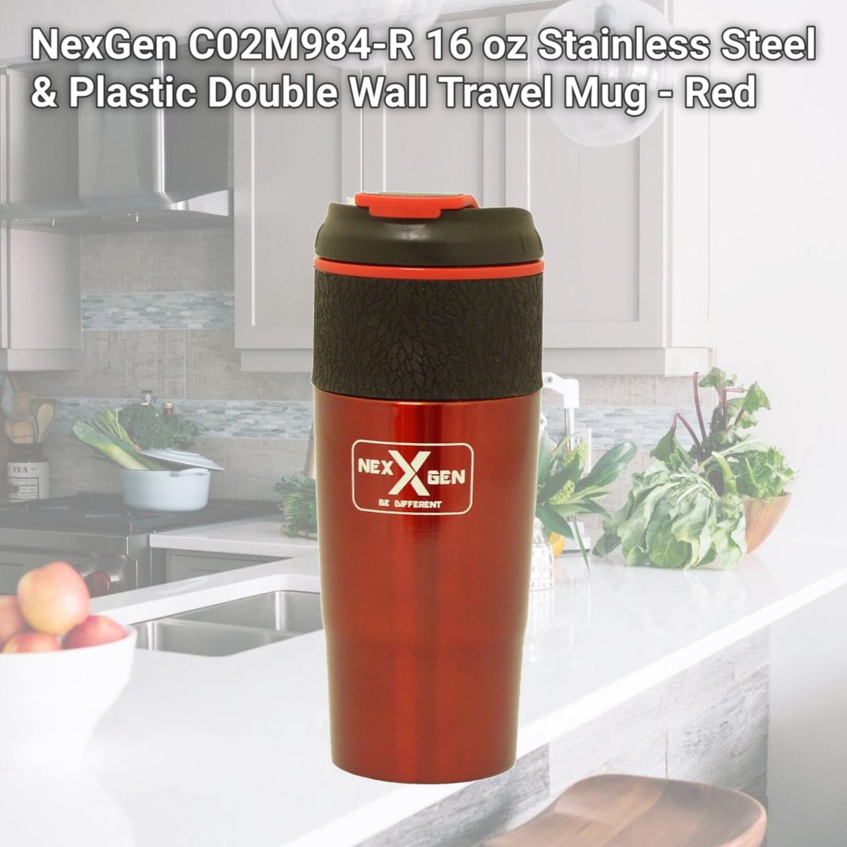 Picture of NexGen C02M984-R 16 oz Stainless Steel & Plastic Double Wall Travel Mug - Red
