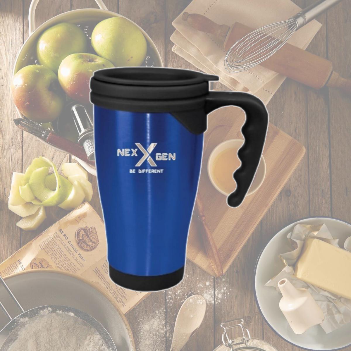 Picture of NexGen W02M993-BL 16 oz Stainless Steel & Plastic Travel Mug - Blue