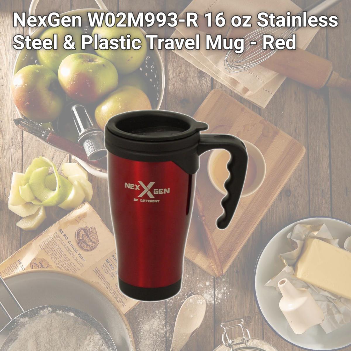 Picture of NexGen W02M993-R 16 oz Stainless Steel & Plastic Travel Mug - Red