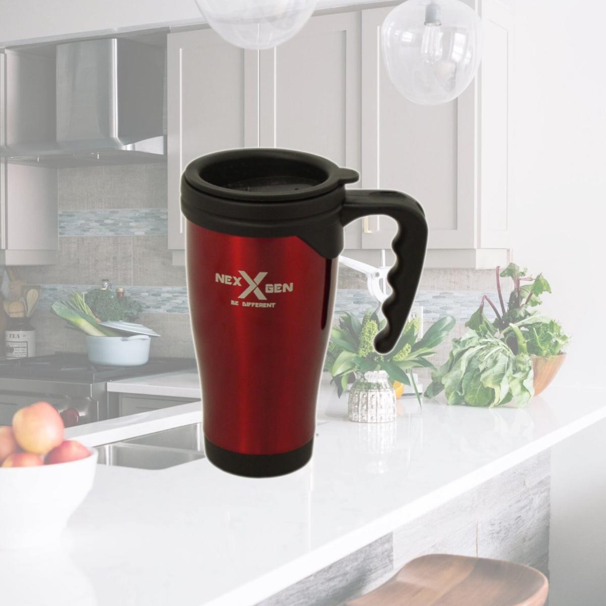 Picture of NexGen W02M993-R 16 oz Stainless Steel & Plastic Travel Mug - Red