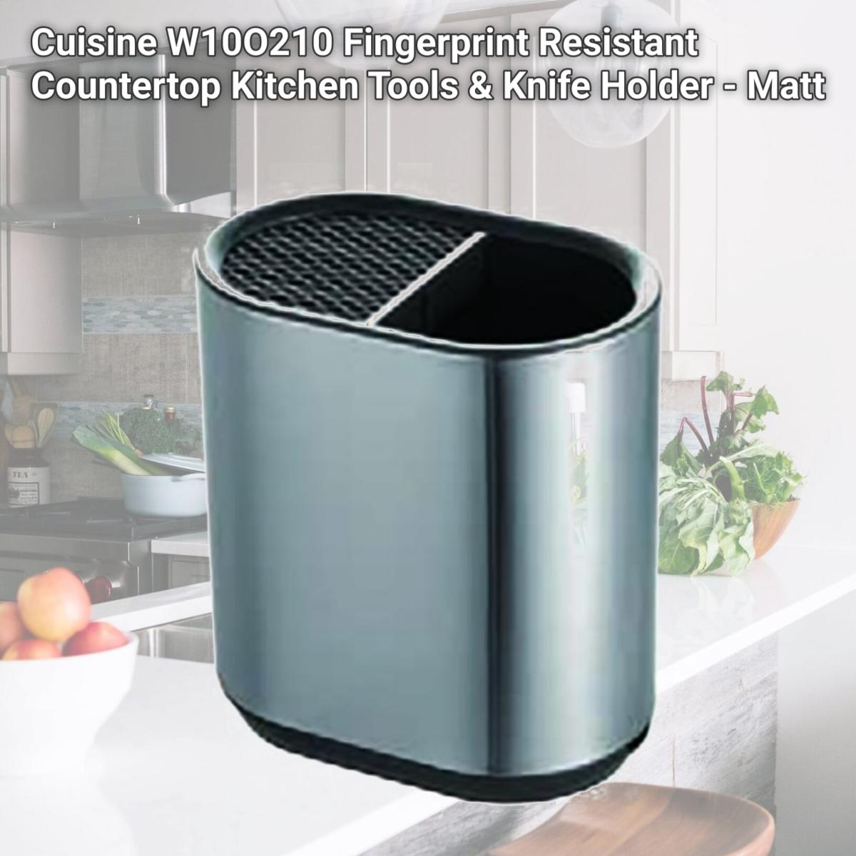 Picture of Cuisine W10O210 Fingerprint Resistant Countertop Kitchen Tools & Knife Holder - Matt
