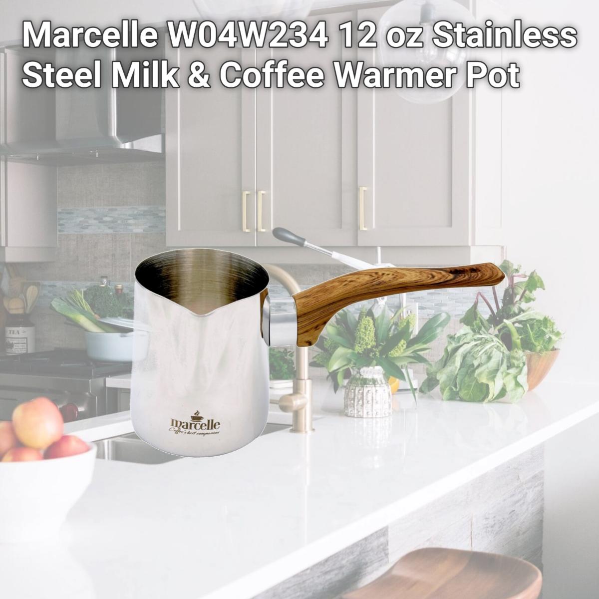 Picture of Marcelle W04W234 12 oz Stainless Steel Milk & Coffee Warmer Pot