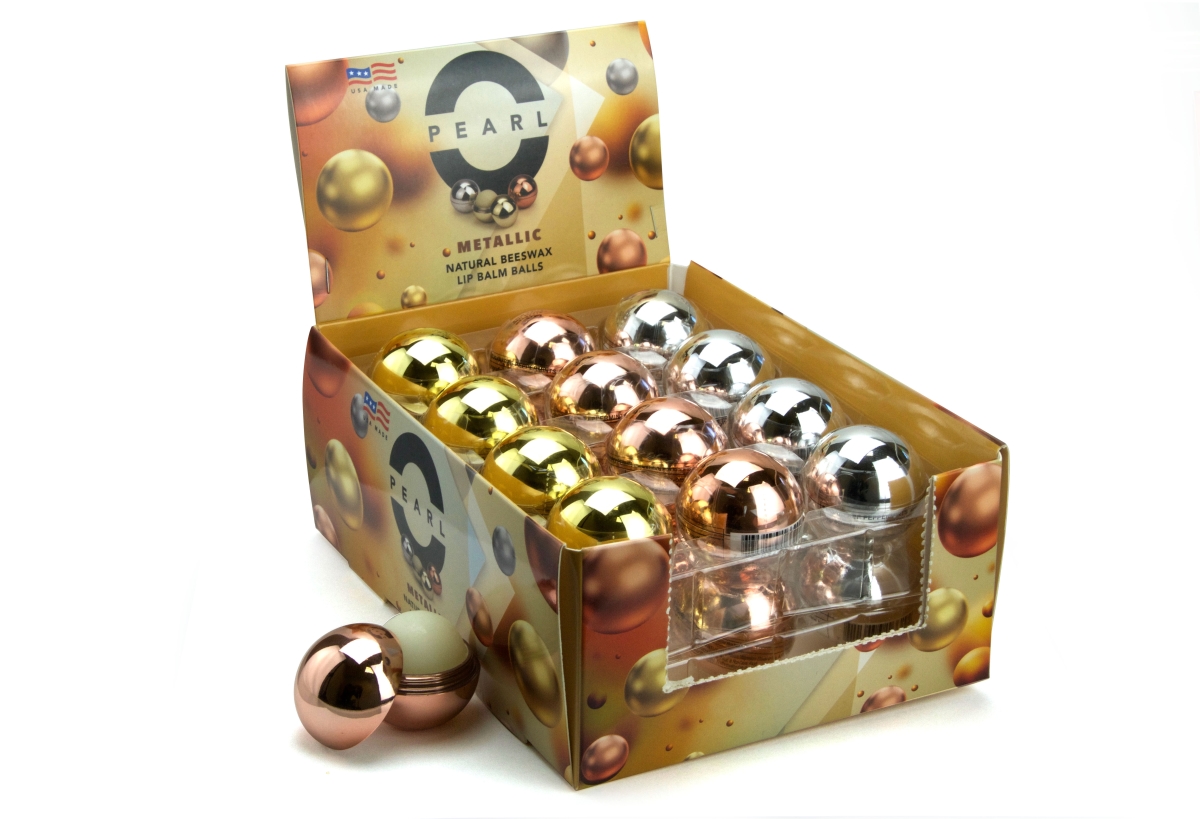 Meta 24dis Metallic Lip Balm Balls 24 Count Display Box