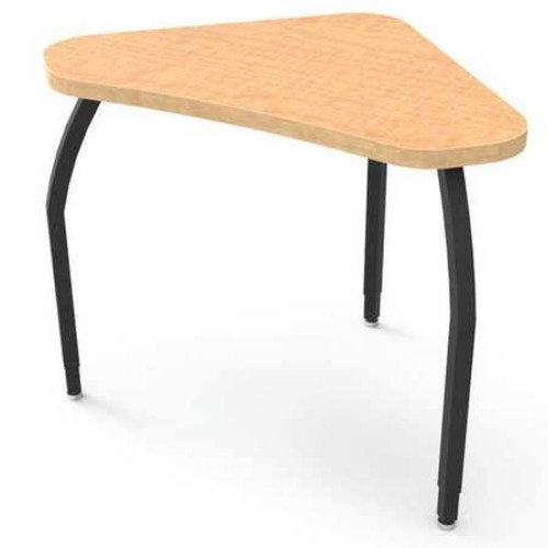 Elo Connect 4 Desk, Fusion Maple Laminate & Banding With 3 Adjustable Black Legs - 26-31 X 36 X 24 In.