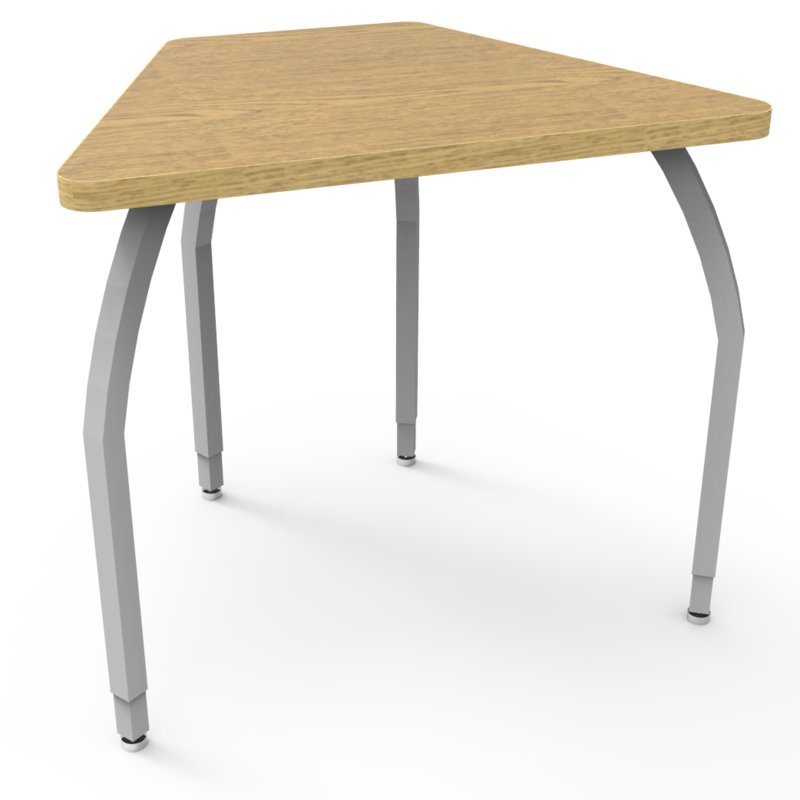Elo Connect 8 Desk, Fusion Maple Laminate & Banding With 4 Junior Adjustable Smooth Silver Legs - 21-26 X 33 X 24 In.