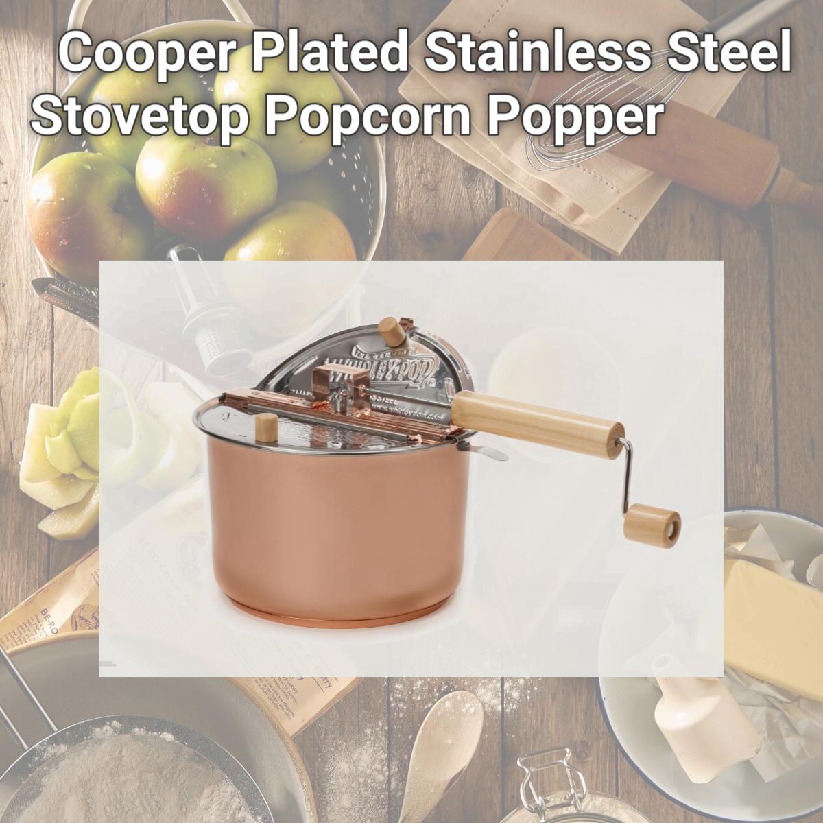 Picture of Wabash Valley Farms 23010-D Cooper Plated Stainless Steel Stovetop Popcorn Popper