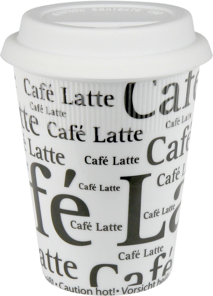 44 5 162 0647 Cafe Latte Writing On Travel Mugs, White - Set Of 4