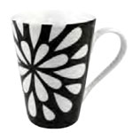 44 1 032 1429 Bloom Mugs, Black & White - Set Of 4
