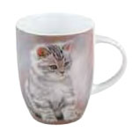 44 1 103 0711 Tiger Striped Kitten Mugs - Set Of 4