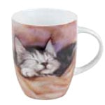 44 1 103 0712 Sleeping Kitten Mugs - Set Of 4