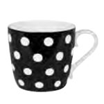 44 2 057 1330 Polka Dots Mugs, Black - Set Of 4