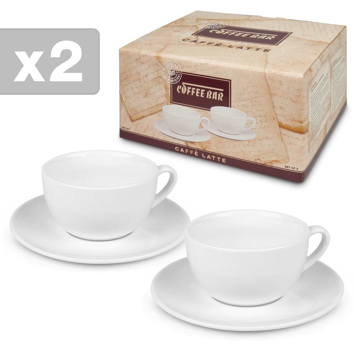27 5 A11 0001 No-11a Two Giftboxed Cafe Latte Cups & Saucers -set Of 2