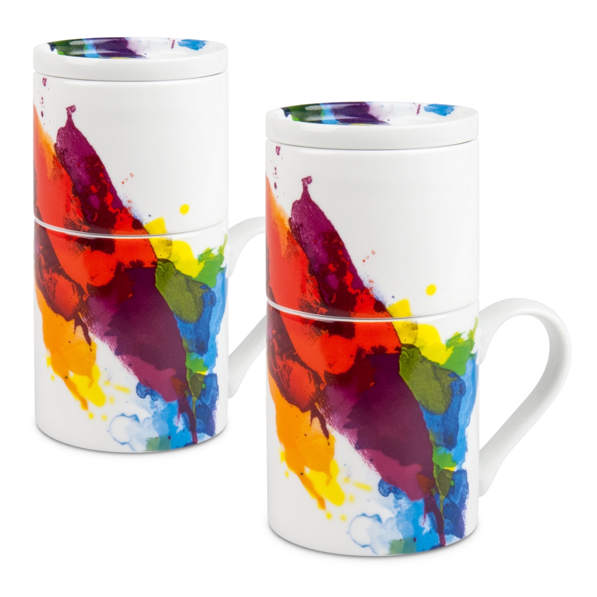 42 5 618 1694 Multi Coffee For One On Color Mugs - Set Of 2