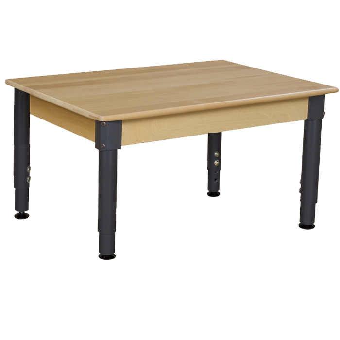 823a1217 24 X 36 In. Rectangle Hardwood Table With Adjustable Legs 12 In. - 17 In.