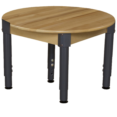 830a1217 30 In. Round Hardwood Table With Adjustable Legs 12 In. - 17 In.