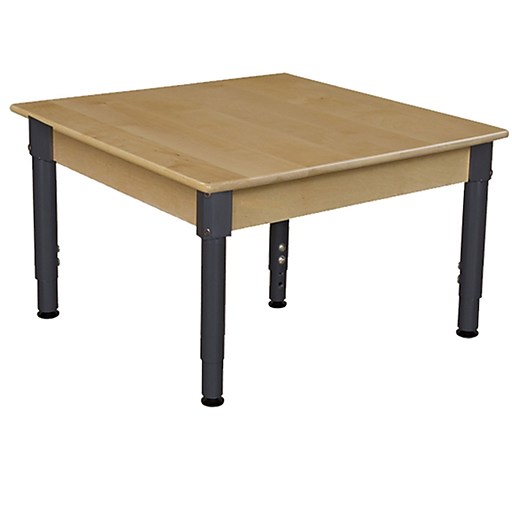 833a1217 30 In. Square Hardwood Table With Adjustable Legs 12 In. - 17 In.