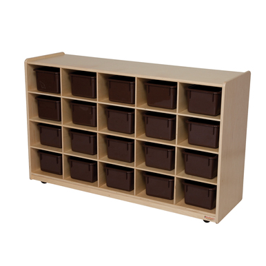 14582 Tip-me-not 20 Tray Storage With Brown Trays