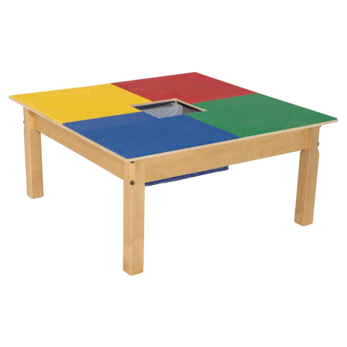 Tp3131sgn14 14 In. Lego Compatible Square Table With Legs, Multi Color