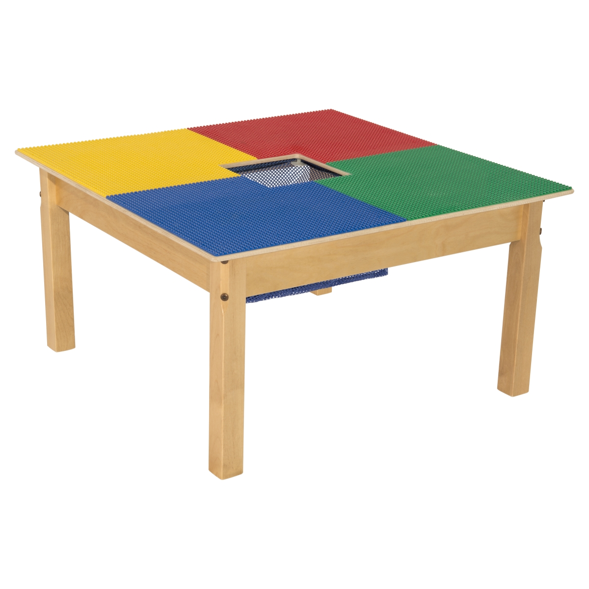 Tp3131sgn16 16 In. Lego Compatible Square Table With Legs, Multi Color