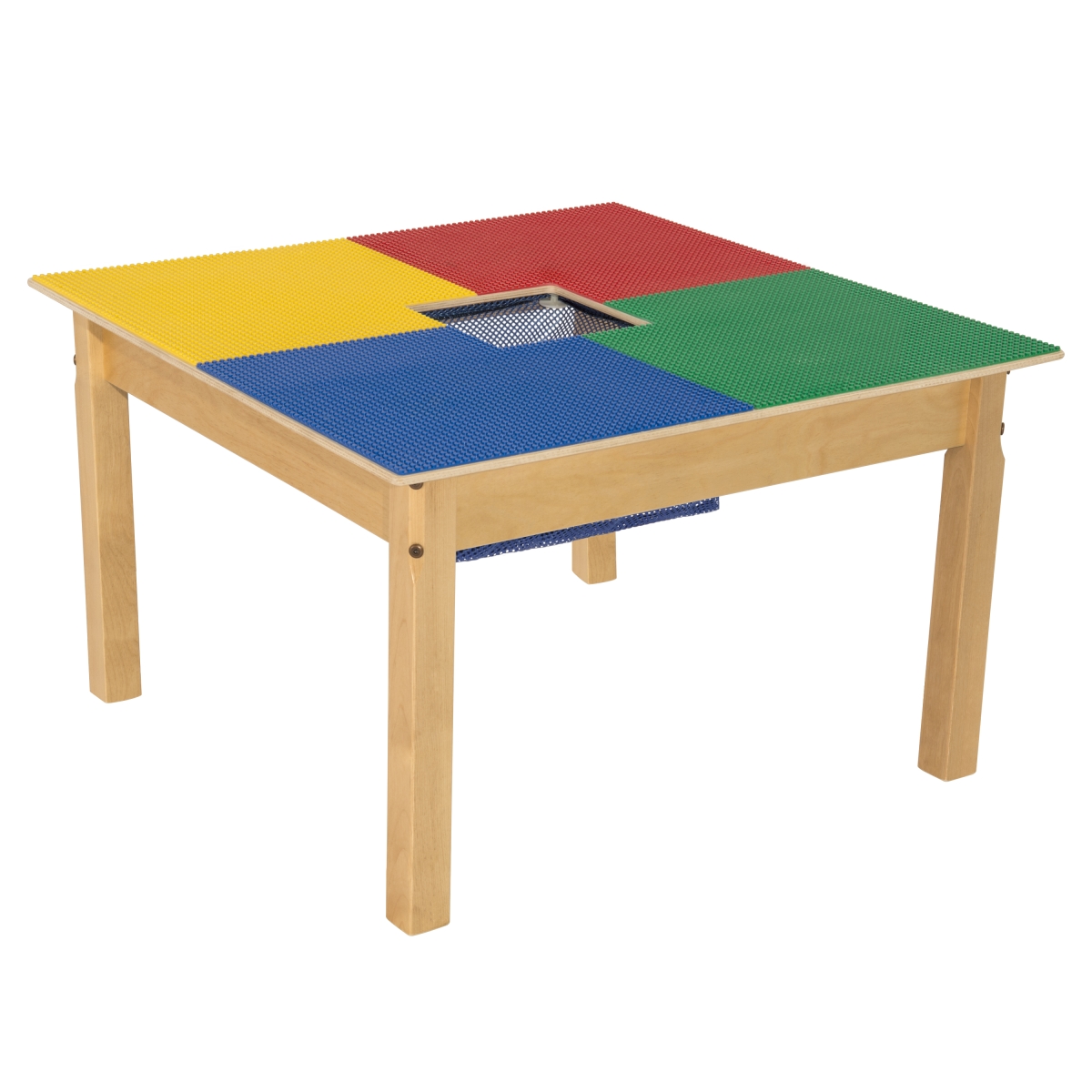 Tp3131sgn18 18 In. Lego Compatible Square Table With Legs, Multi Color