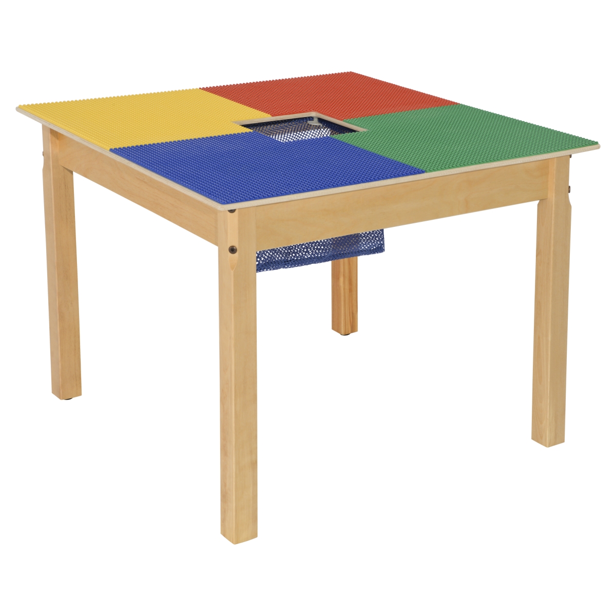 Tp3131sgn22 22 In. Lego Compatible Square Table With Legs, Multi Color