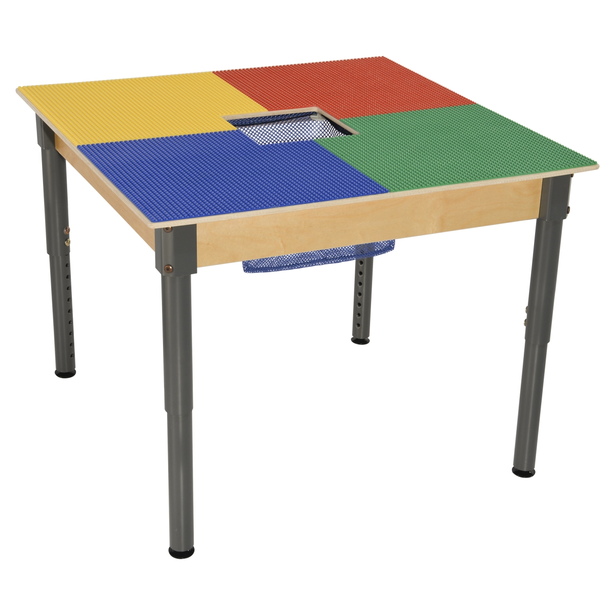Tp3131sgna1217 12 X 17 In. Lego Compatible Square Table With Adjustable Legs, Multi Color