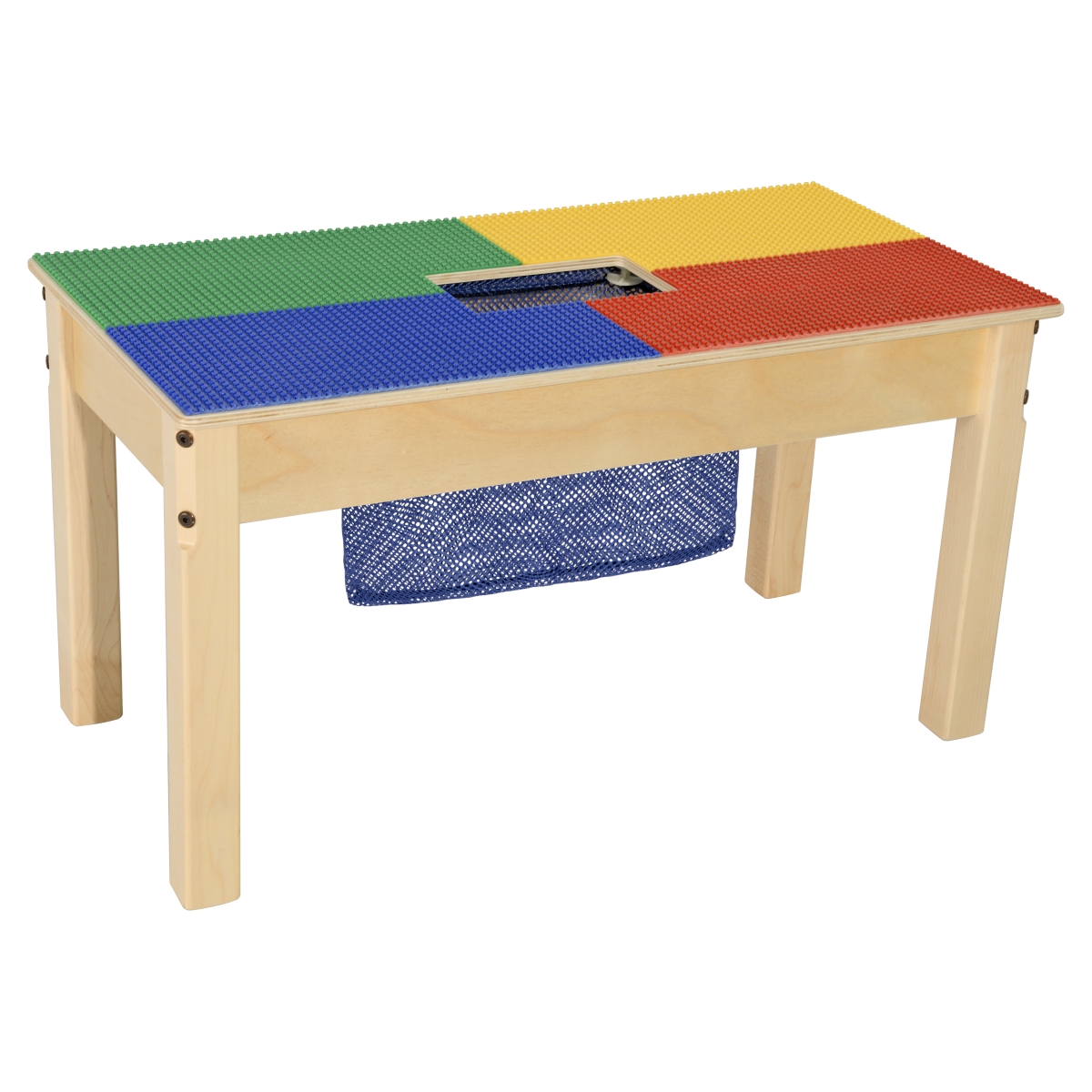 Tp1631sgn14 14 In. Lego Compatible Rectangle Table With Legs, Multi Color
