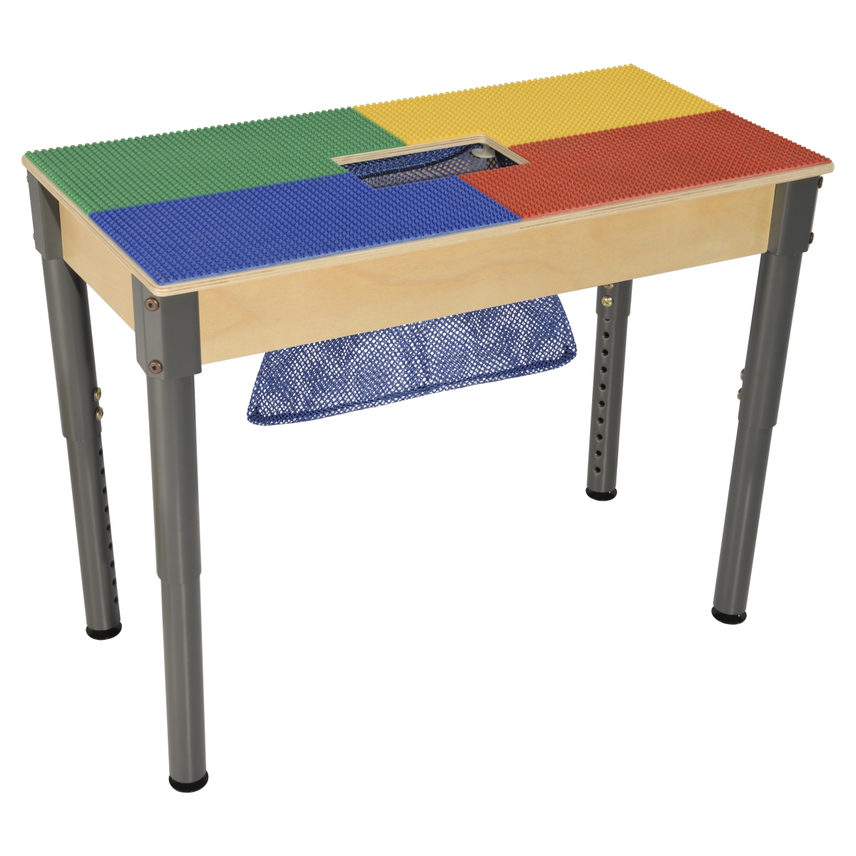 Tp1631sgna1217 12 X 17 In. Lego Compatible Rectangle Table With Adjustable Legs, Multi Color