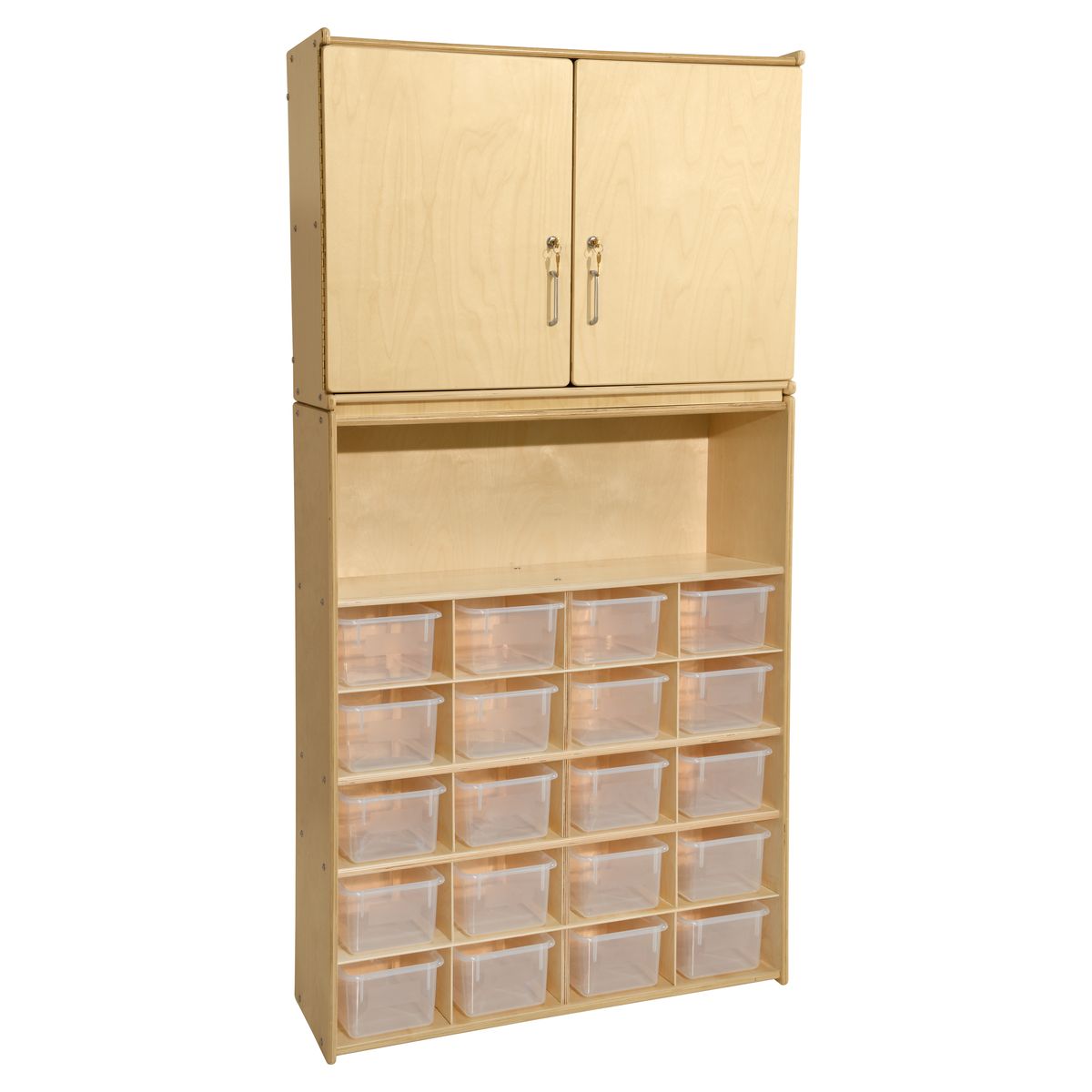 C56201-36w 20 Tray Cubby Storage Locker & Cabinet With Translucent Bins - Rta