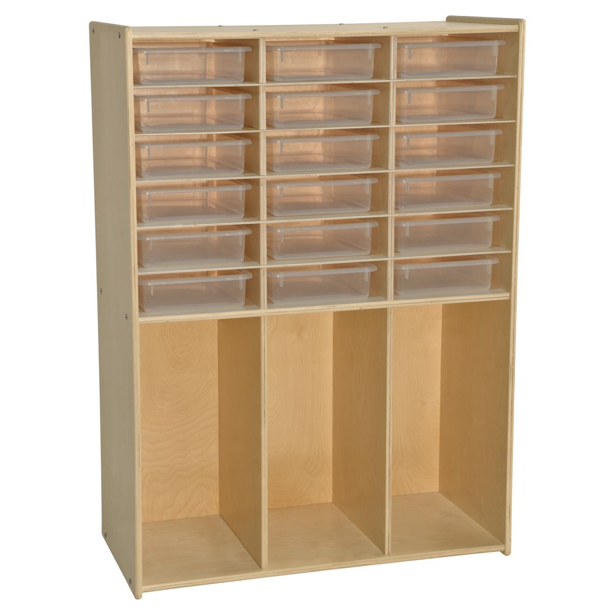 C990343f-ct 18 Translucent Tray Storage With Cubbies - Assembled