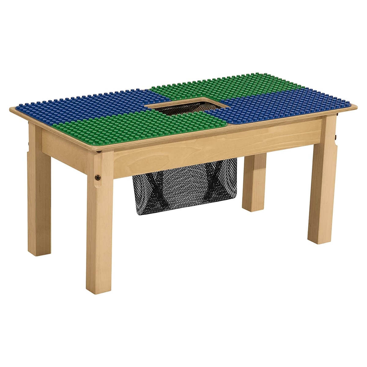 Tp1631pgn14-bg 14 In. Duplo Compatible Table With Legs, Blue & Green - Rectangle