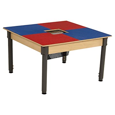 Tp3131sgn14-br 14 In. Lego Compatible Table With Legs, Blue & Red - Square