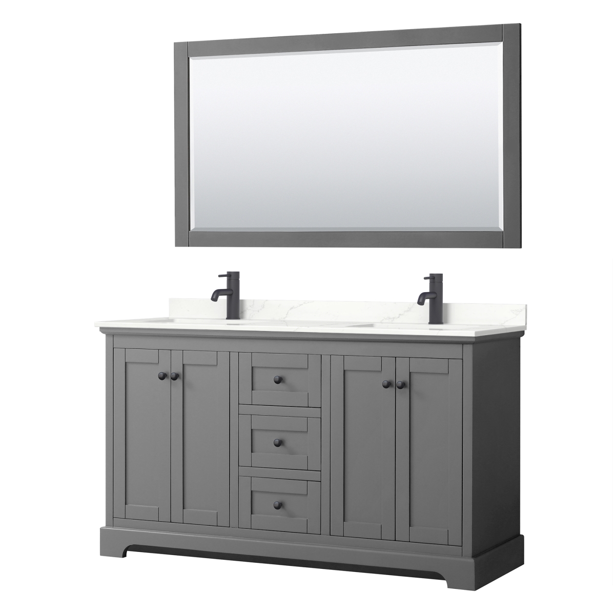 UPC 840193389366 product image for 60 in. Double Bathroom Vanity in Dark Gray with Giotto Quartz Countertop Undermo | upcitemdb.com