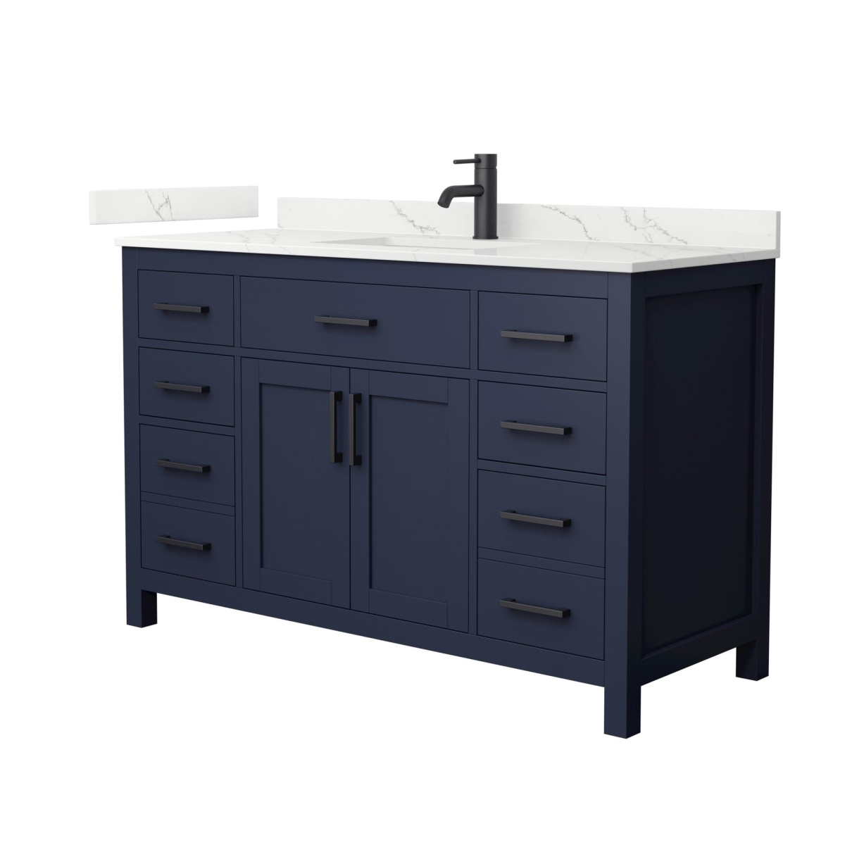 UPC 840418412800 product image for 54 in. Beckett Single Bathroom Vanity, Quartz Countertop, Under Mount Sq | upcitemdb.com
