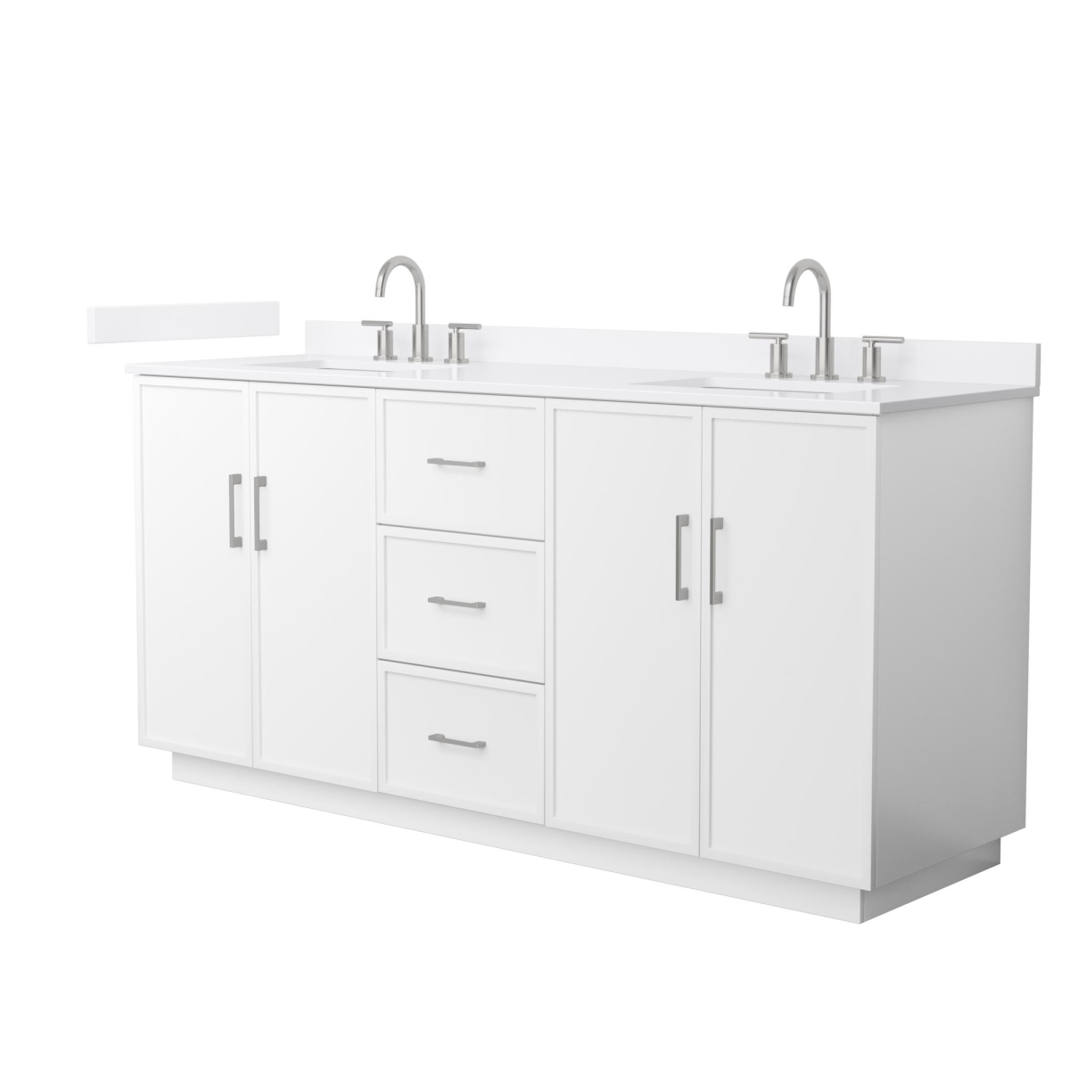 UPC 840418406601 product image for 72 in. Elan Double Bathroom Vanity with Toe Kick in White, White Quartz Coun | upcitemdb.com