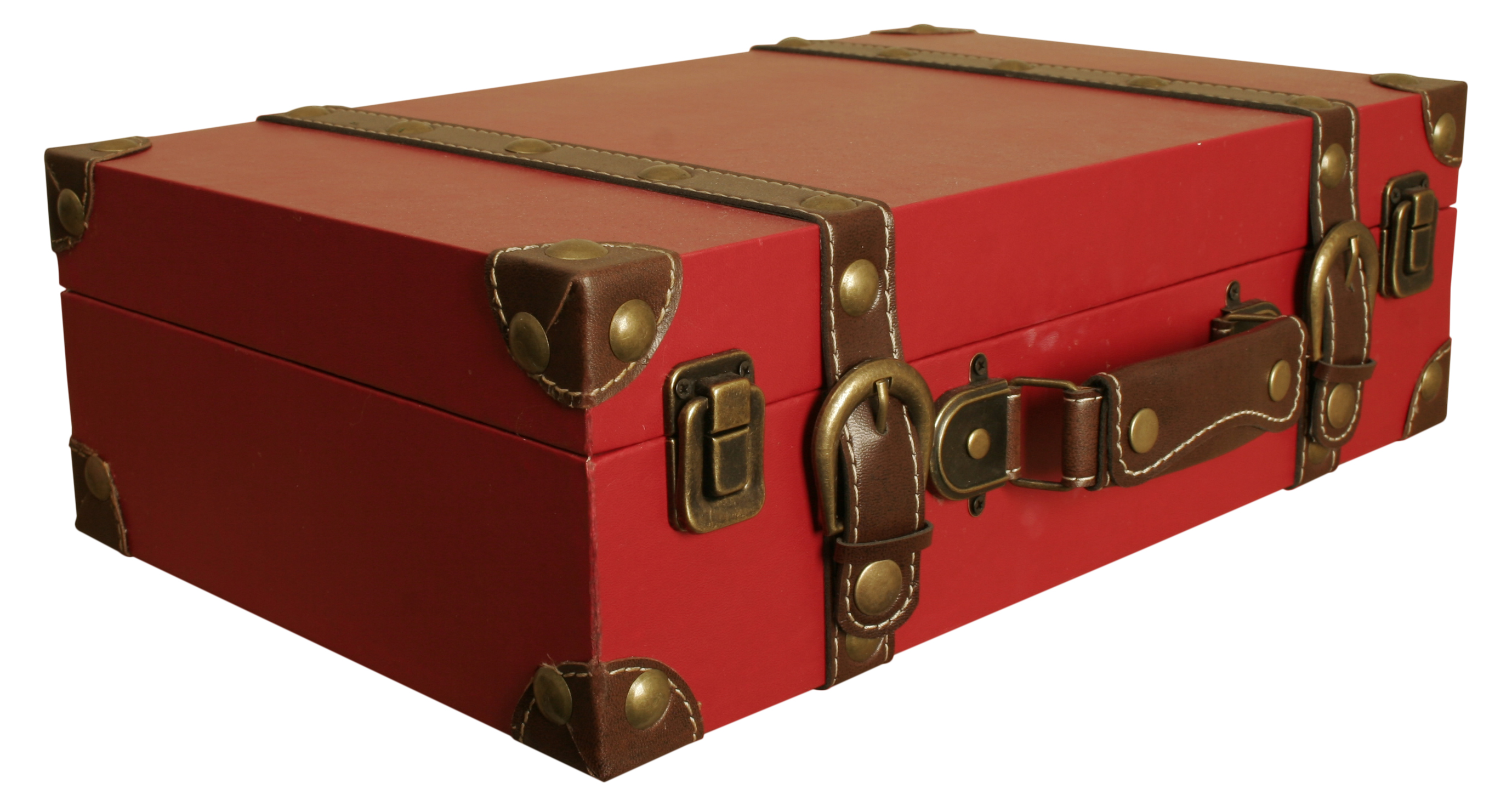 Sp0014 Faux Leather Suitcase, Red