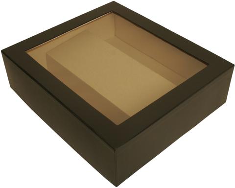 Sp0058-blk Paperboard Box With Double Wine Compartment Black Pack Of 2