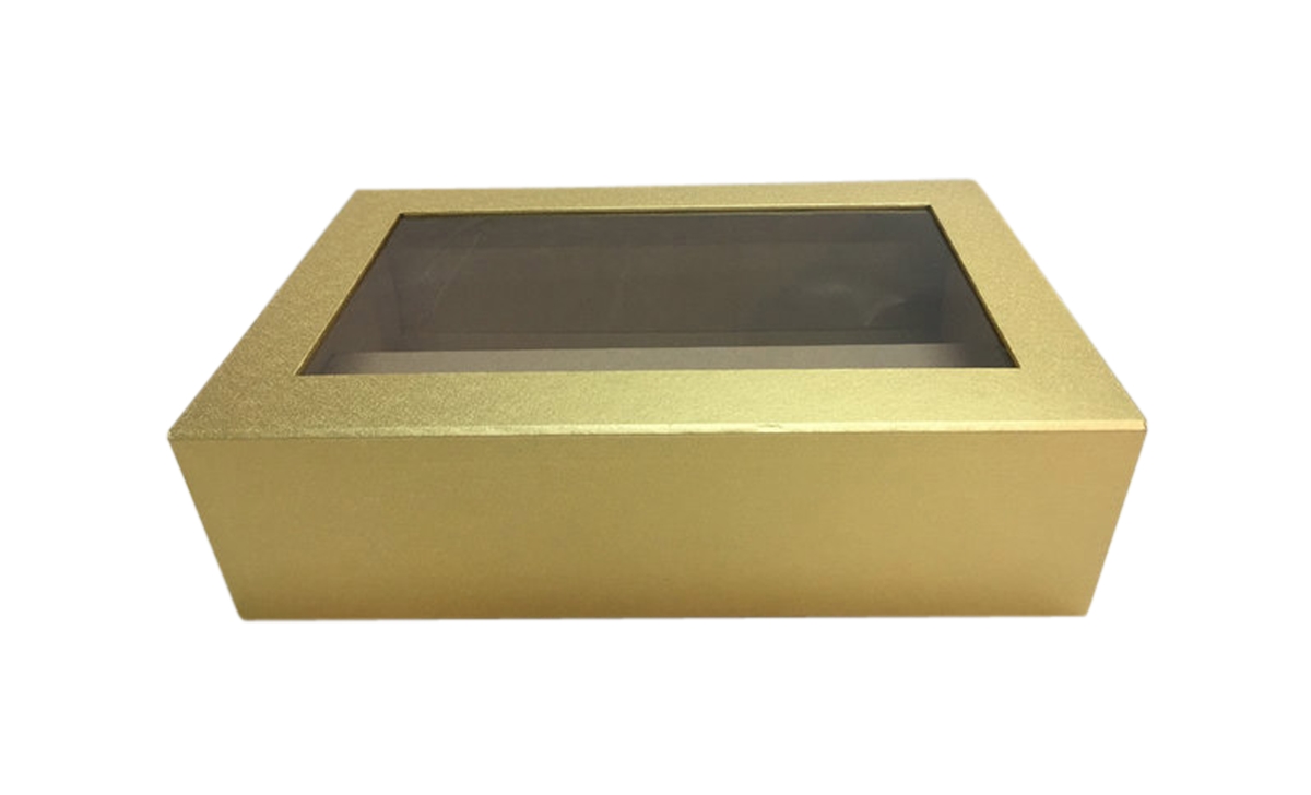 Sp0057-gold Paperboard Box With Single Wine Compartment Gold Pack Of 2