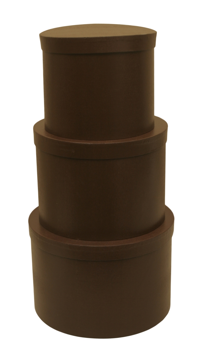 Sp0054-brn Stackers With Wine Compartment - Brown, Set Of 3