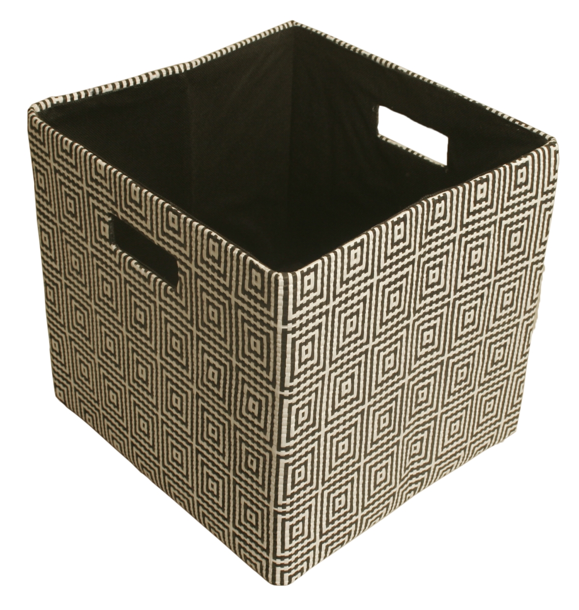 11 In. Cube Collapsible Tote Black Concentric Squares Pack Of 2