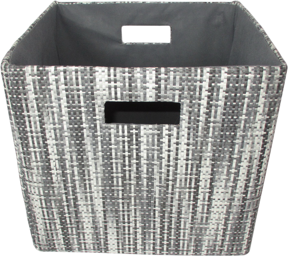 70040 11 In. Cube Collapsible Tote Gray Tweed Pack Of 2