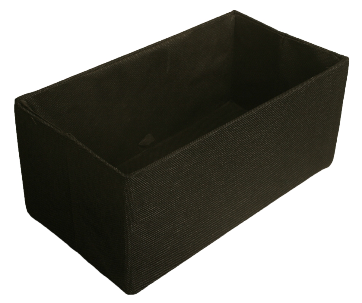 70036-d6 6 In. Collapsible Tote Black Canvas - Double Pack Of 2