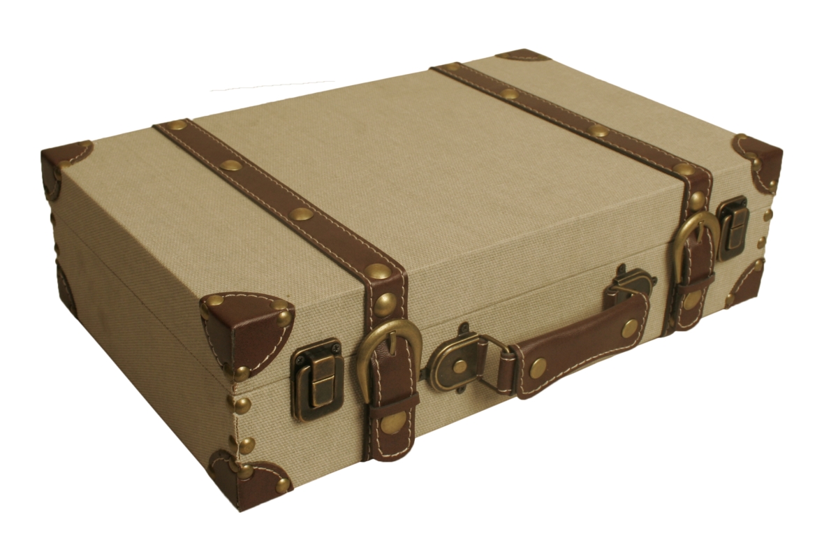 70060 Light Tan Canvas Suitcase
