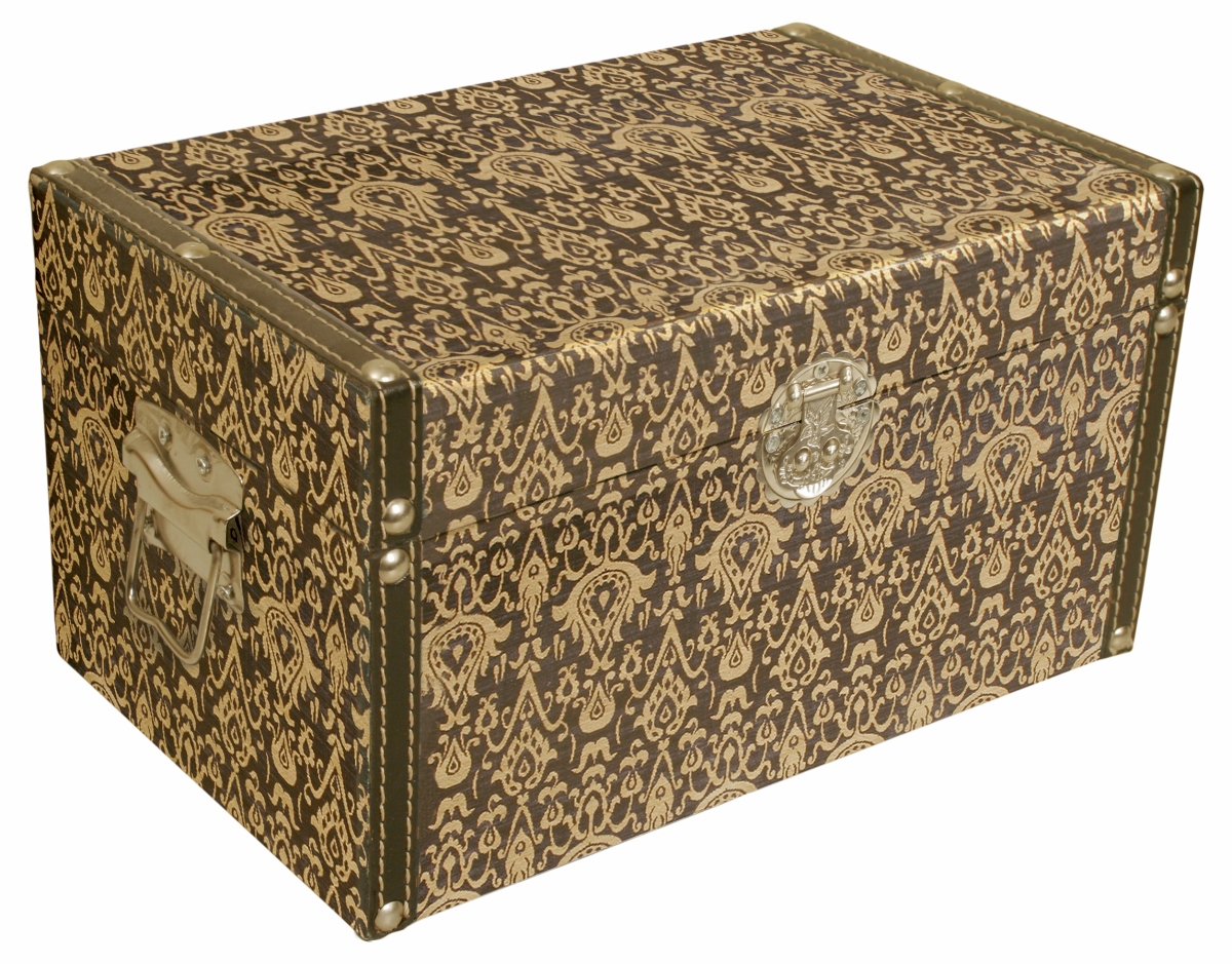 4014-sm Damask Pattern Decorative Storage Box Navy & Cream Pack Of 2